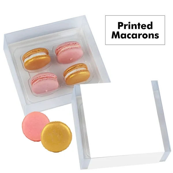 Set of 4 macarons with full color edible printing.... from ASI 71685 Midnite Snax®
