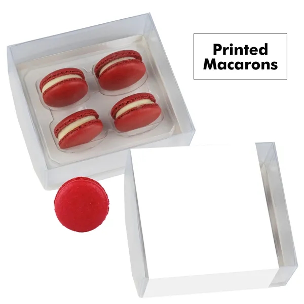 Set of 4 macarons with full color edible printing.... from ASI 71685 Midnite Snax®