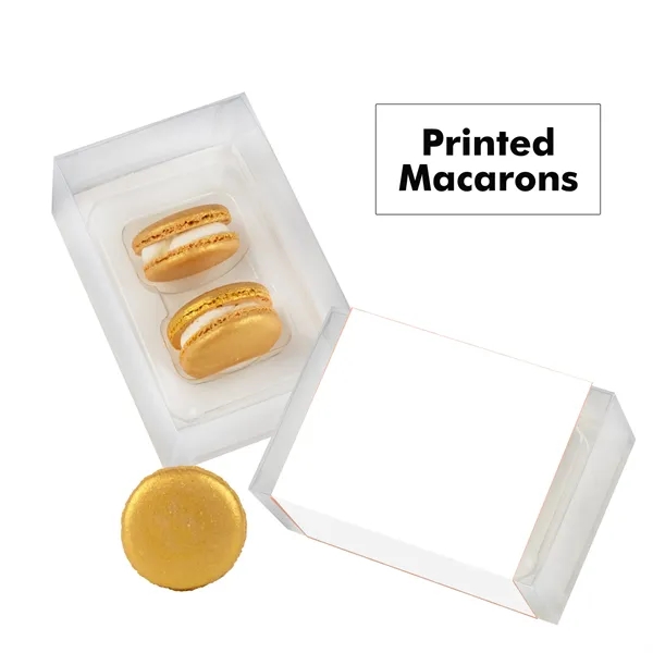 Set of 2 macarons with full color edible printing.... from ASI 71685 Midnite Snax®