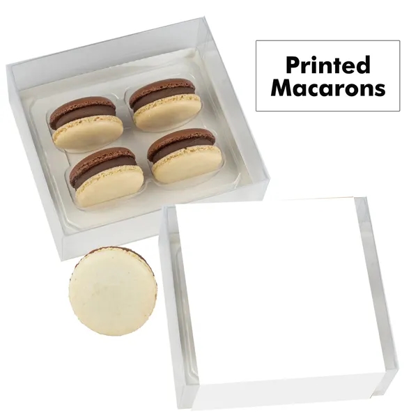 Set of 4 macarons with full color edible printing.... from ASI 71685 Midnite Snax®