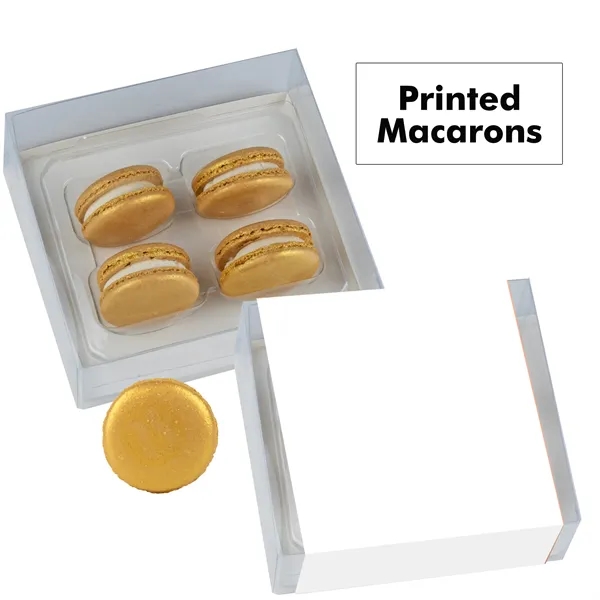 Set of 4 macarons with full color edible printing.... from ASI 71685 Midnite Snax®