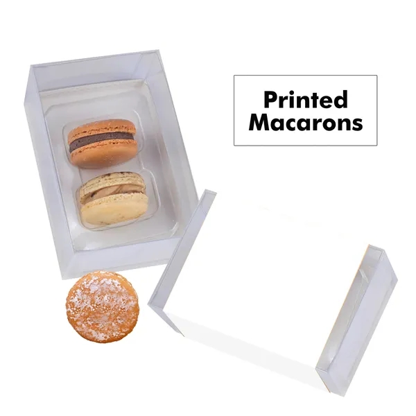 Set of 2 macarons with full color edible printing.... from ASI 71685 Midnite Snax®