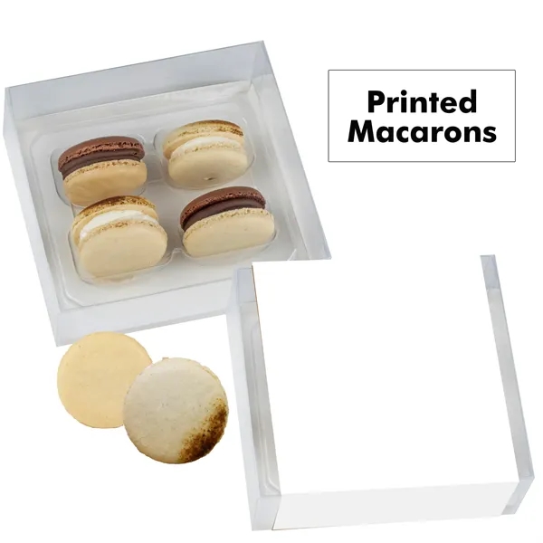 Set of 4 macarons with full color edible printing.... from ASI 71685 Midnite Snax®