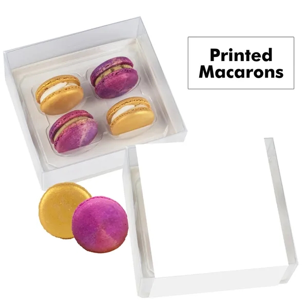 Set of 4 macarons with full color edible printing.... from ASI 71685 Midnite Snax®