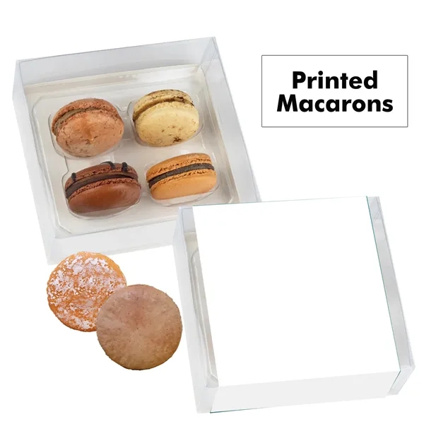 Set of 4 macarons with full color edible printing.... from ASI 71685 Midnite Snax®