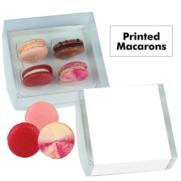 Set of 4 macarons with full color edible printing.... from ASI 71685 Midnite Snax®