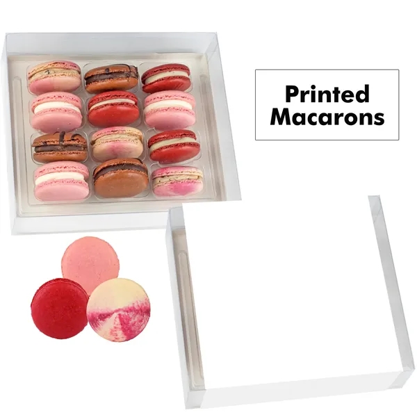 Set of 12 macarons with full color edible printing.... from ASI 71685 Midnite Snax®