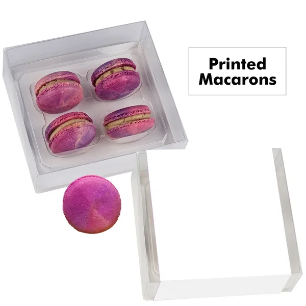 Set of 4 macarons with full color edible printing.... from ASI 71685 Midnite Snax®