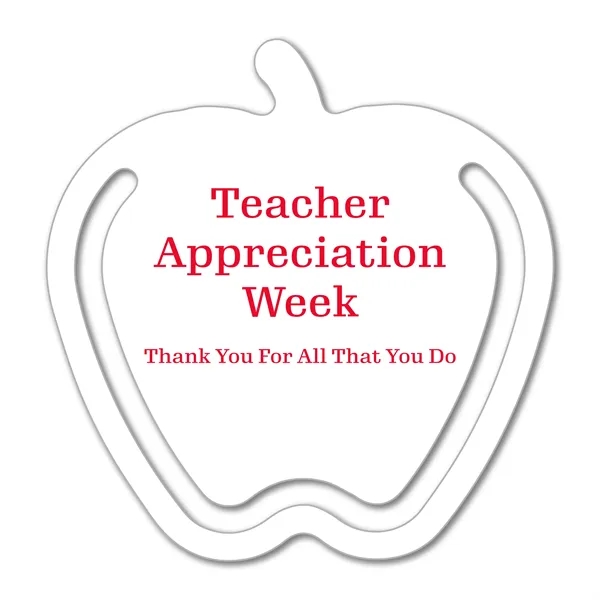 2.1875" x 2.25" Apple bookmark available in .020" 4CP white flexible... from ASI 53430 Executive Line / Executive Line®