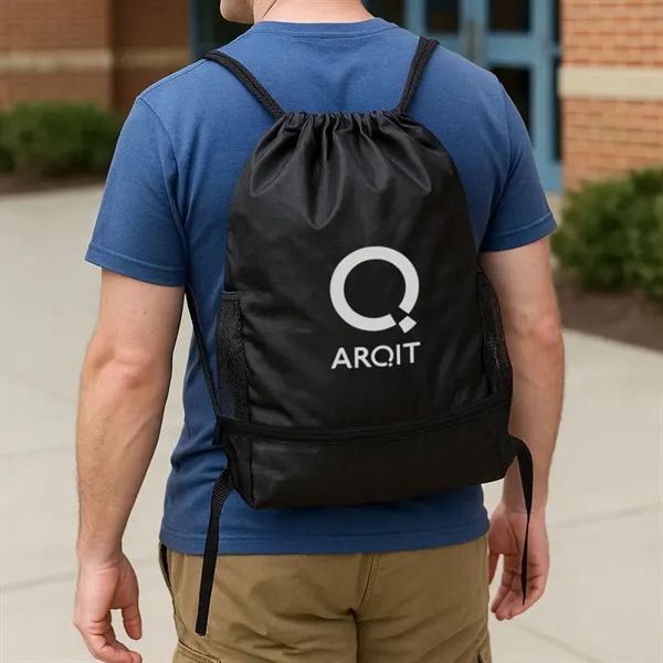 Our innovative Fitz Drawstring Bag features a zippered bottom compartment and... from ASI 84592 St Regis Group