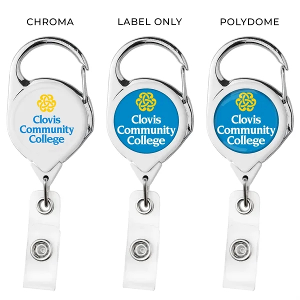 Carabiner retractable badge reel in solid colors with anti-twist feature... from ASI 49470 DEVARA