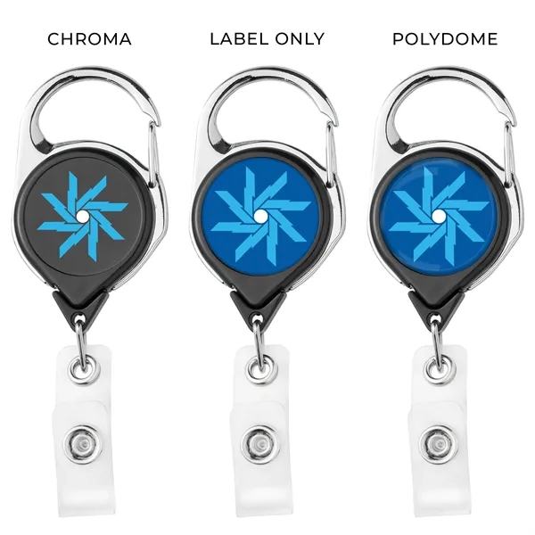 Carabiner retractable badge reel in solid colors with anti-twist feature... from ASI 49470 DEVARA