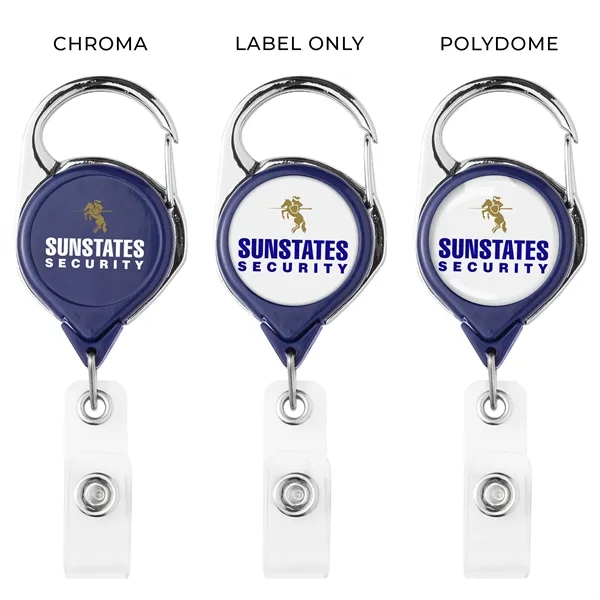 Carabiner retractable badge reel in solid colors with anti-twist feature... from ASI 49470 DEVARA