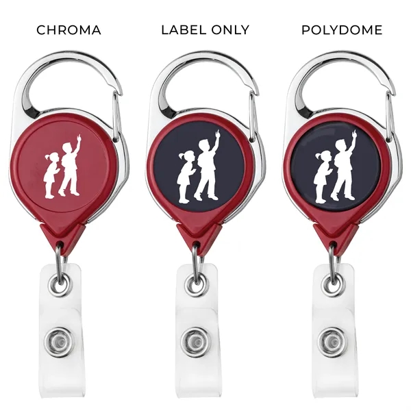 Carabiner retractable badge reel in solid colors with anti-twist feature... from ASI 49470 DEVARA