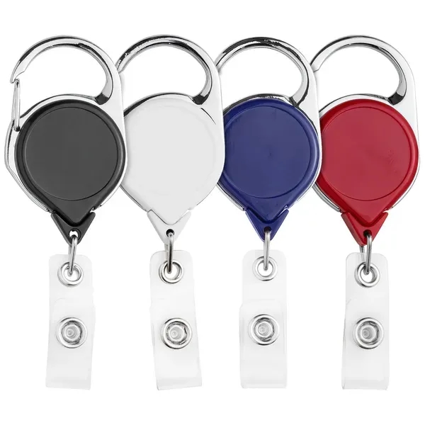Carabiner retractable badge reel in solid colors with anti-twist feature... from ASI 49470 DEVARA