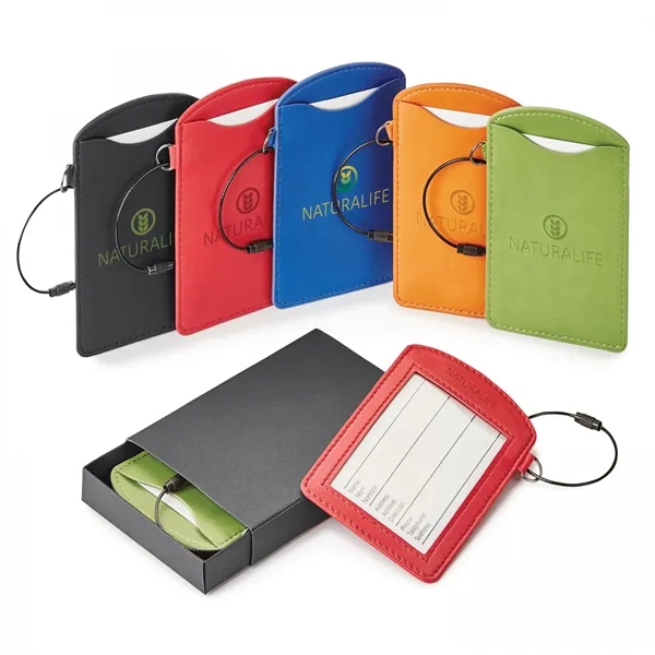 Enter our stylish Donald vinyl luggage tag with its wide window... from ASI 88660 Spector & Co.