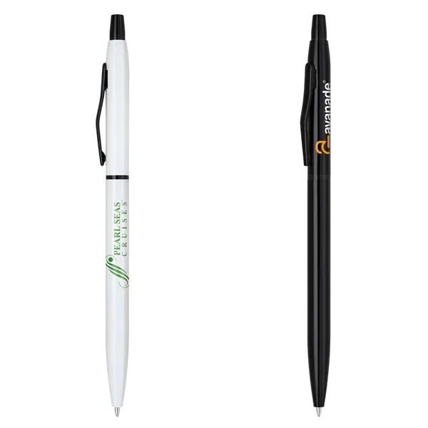 Aluminum twist-action ballpoint pen with a slender body and silver accents.... from ASI 68190 Lungsal / Lungsal