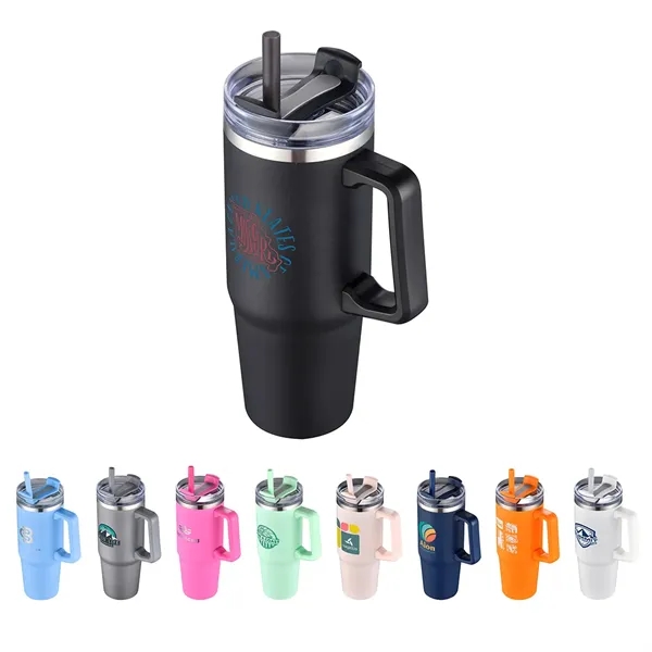 30 oz Vacuum Insulated Stainless Steel Mug with Straw... from ASI 36730 Ariel Premium Supply Inc