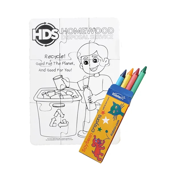 5" x 7" 9-piece jigsaw coloring puzzle shrink-wrapped with 4 pack... from ASI 44830 The Chest