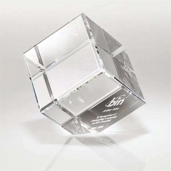 4" x 4" x 4" Canto II crystal corner block award.... from ASI 67866 Logomark/Valumark