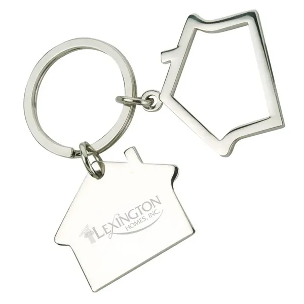 Bumi 0.19" x 1.19" x 1.5" metal keyring with two house-shaped... from ASI 67866 Logomark/Valumark / Valumark™