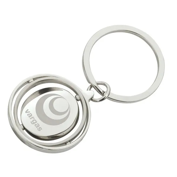 0.19"  x 2.88" x 1.38" Laksana metal keyring with spinning... from ASI 67866 Logomark/Valumark / Valumark™