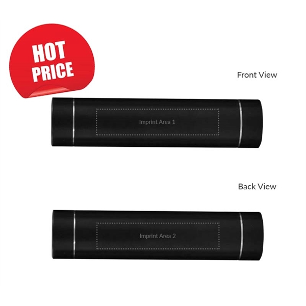 Cylinder lipstick shaped pocket power bank with metallic finish plus laser... from ASI 37218 Athena Promo (tm)