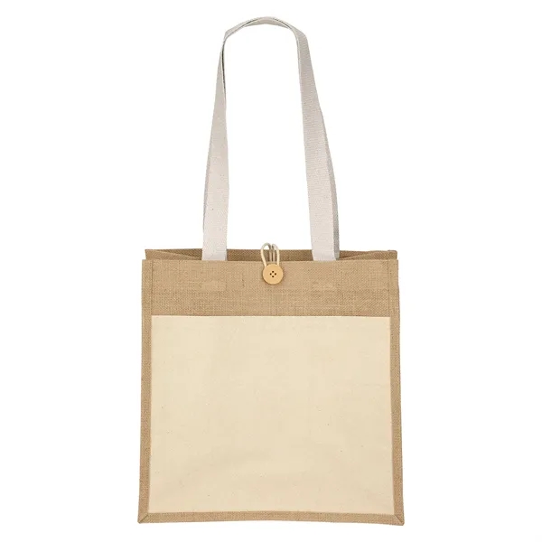 Cotton/Jute Tote with 10 oz. cotton front pocket and 1 1/4"... from ASI 37940 Bag Makers Inc