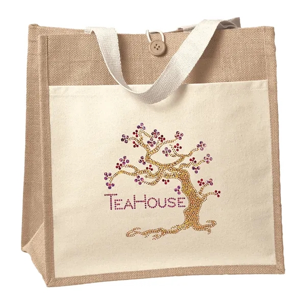 Cotton/Jute Tote with 10 oz. cotton front pocket and 1 1/4"... from ASI 37940 Bag Makers Inc