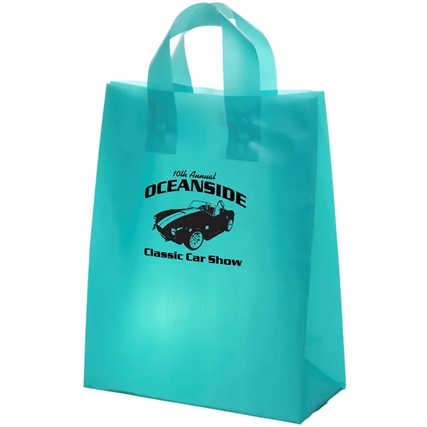 Colorful hi-density frosted plastic bag with fused loop handles.... from ASI 37940 Bag Makers Inc