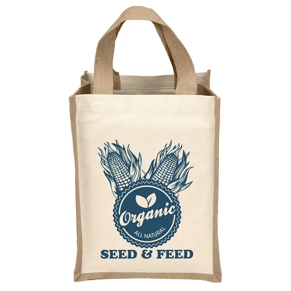 Cotton/jute natural tote with 1 1/4"W x 15" long handle.... from ASI 37940 Bag Makers Inc