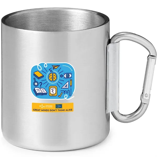 10 ounce double wall  stainless steel camping mug with foldable... from ASI 39820 Opusline (Benmex) / Opus Line