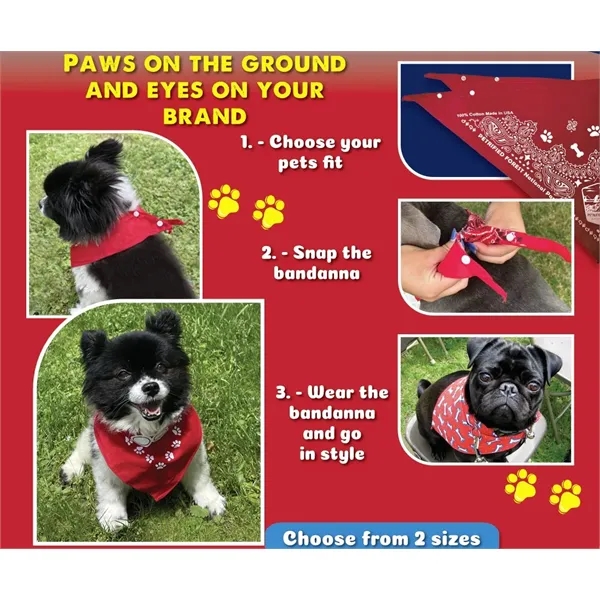 Medium/large pet bandanna with snap-and-go design.... from ASI 44020 Bandanna Promotions By CARO-LINE / Swag-Wag Pets
