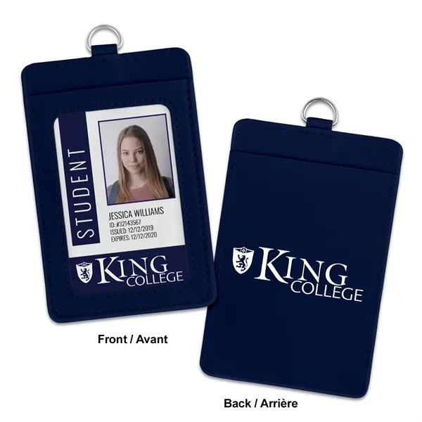 Badge holder made from a durable leatherette with a smooth finish... from ASI 93987 Martini-Vispak Inc.