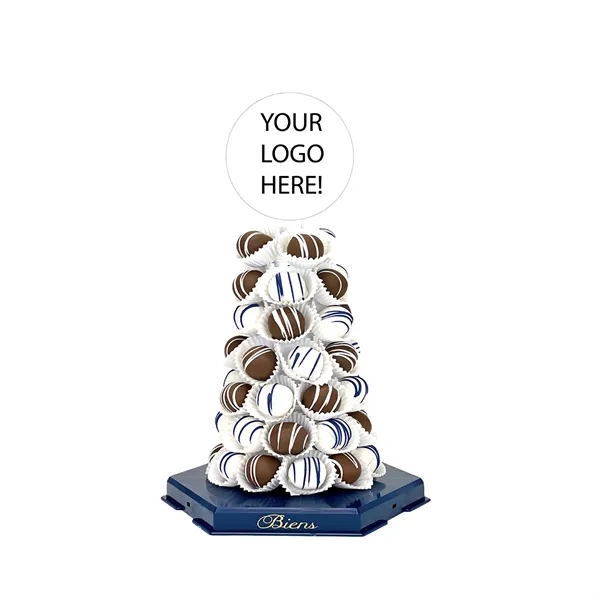 Chocolate centerpiece, featuring 50 handcrafted chocolate dipped. chocolate cake truffles, gift... from ASI 61125 Hit Promotional Products / Hit®