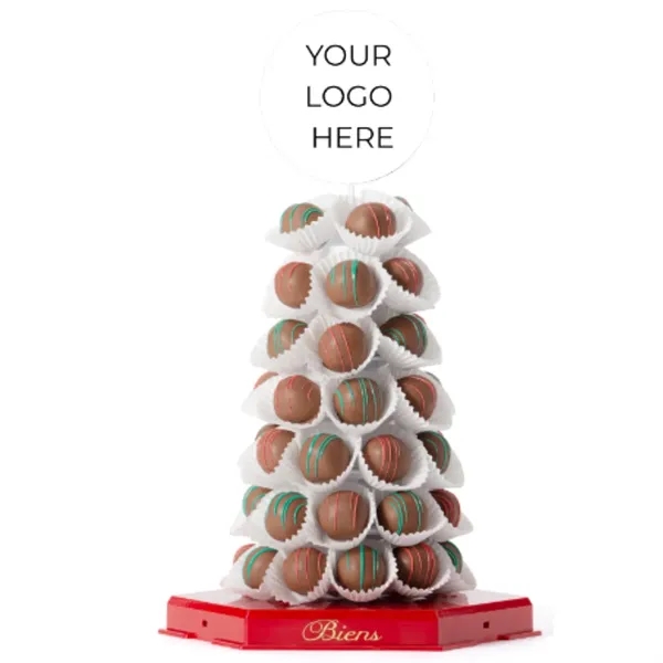 Chocolate centerpiece, featuring 50 handcrafted chocolate dipped. chocolate cake truffles, gift... from ASI 61125 Hit Promotional Products / Hit®
