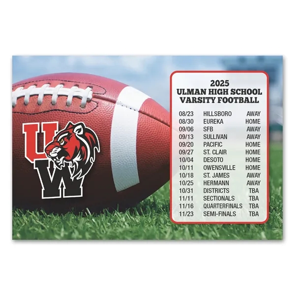 4" x 5 7/8" sports themed schedule magnet with square corners.... from ASI 68507 The Magnet Group / Magnet LLC™