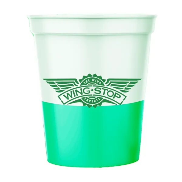 16 ounce plastic stadium style cups with thermochromic color changing action.... from ASI 91880 Tranter Graphics Inc