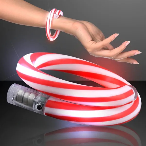 Flashing Christmas Candy Cane Bracelets; Blank and Imprinted Pricing... from ASI 34194 ALightPromos
