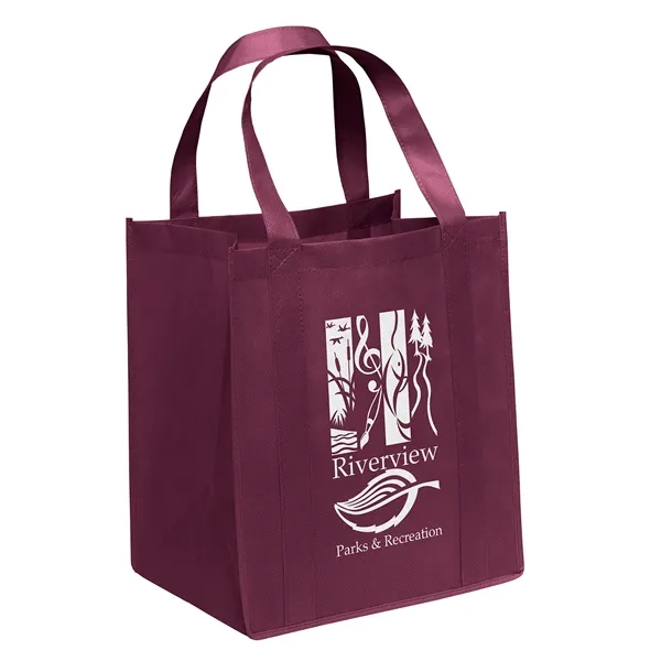 Non-Woven Polypropylene grocery tote with dual reinforced handles.... from ASI 37940 Bag Makers Inc