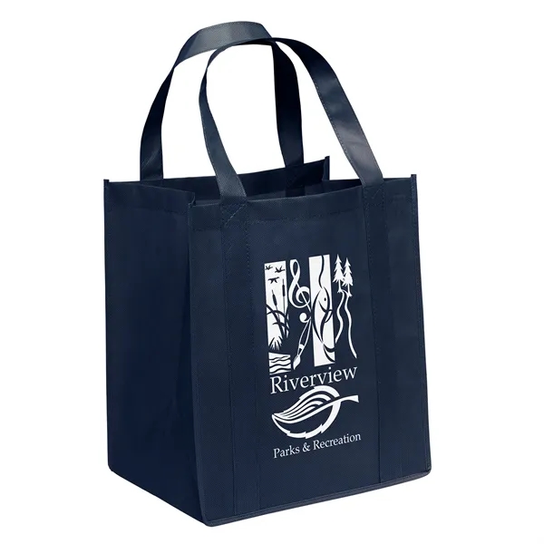 Non-Woven Polypropylene grocery tote with dual reinforced handles.... from ASI 37940 Bag Makers Inc
