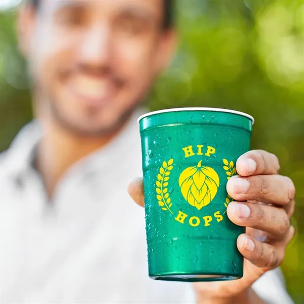 Eco-friendly, stainless steel reusable cups for sustainable gatherings.... from ASI 61966 HPG / Best Promotions USA