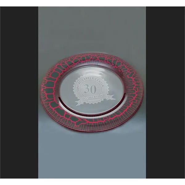 Large red leopard plate. Etch available.... from ASI 71920 Moderne Glass Company Inc