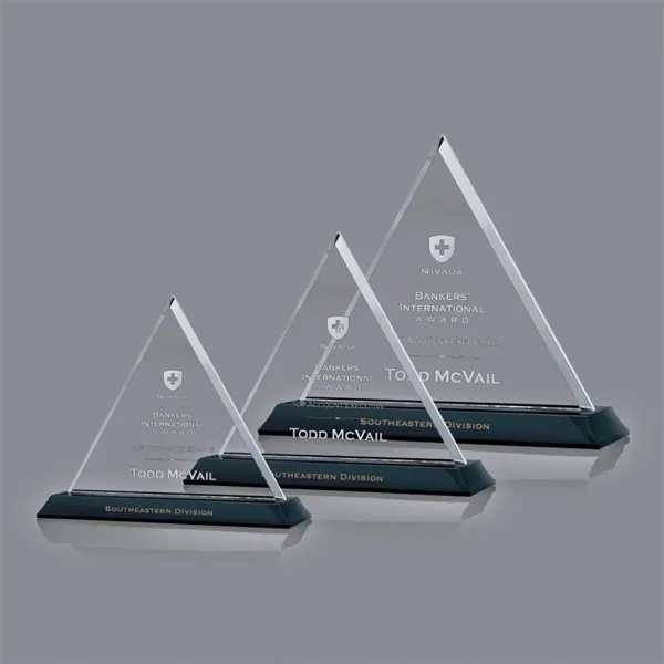 Starfire triangle shape award on a black Bartlett base.... from ASI 84592 St Regis Group / St Regis