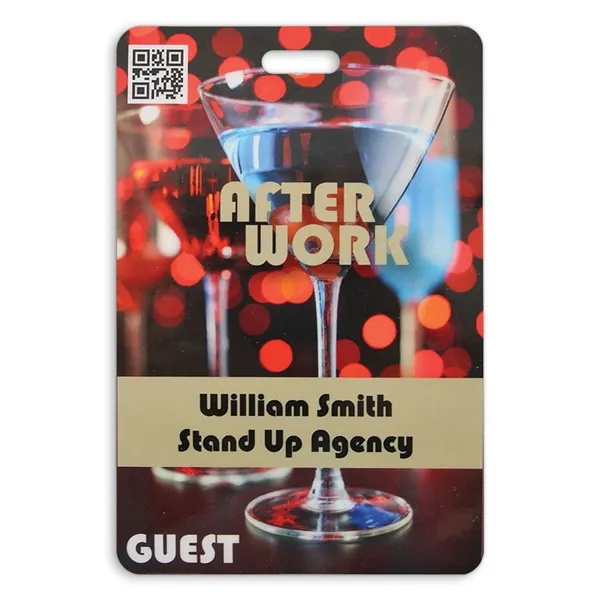 One- or two-sided name badges digitally printed in full color &... from ASI 79898 Promovision / PROMOVISION