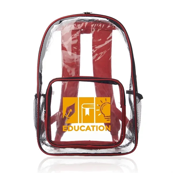 Clear plastic backpack with colored straps... from ASI 39552 BEL Promo