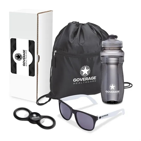 4 piece gift set with 24 oz. PET water bottle, bottle... from ASI 67866 Logomark/Valumark