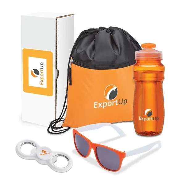 4 piece gift set with 24 oz. PET water bottle, bottle... from ASI 67866 Logomark/Valumark