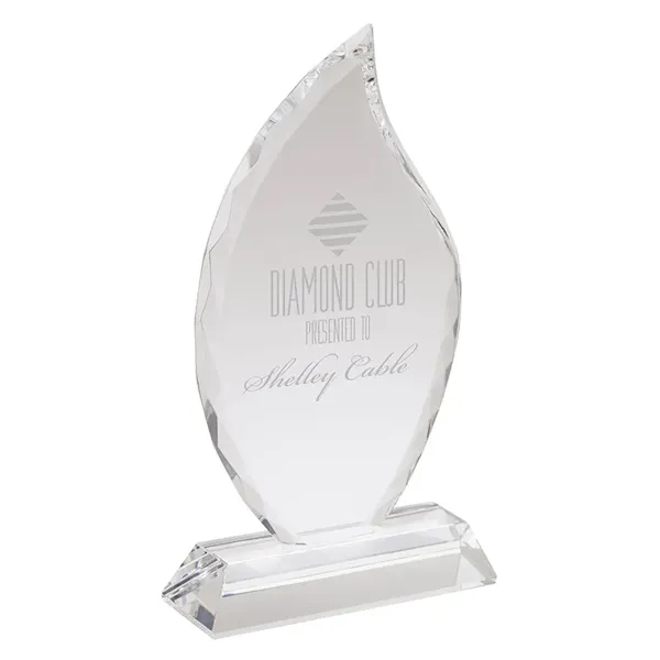 1.56" x 8.5" x 4.75" Fiamma II large crystal flame award... from ASI 67866 Logomark/Valumark