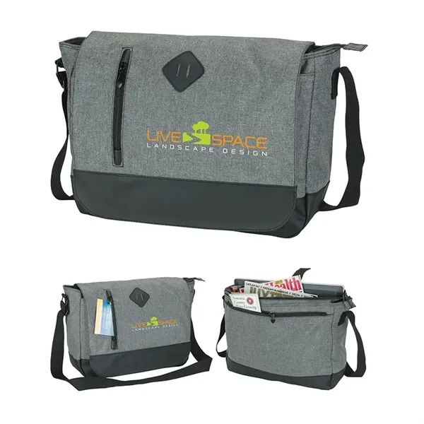 4.75" x 11.5" x 15" messenger bag with 1 1/2" x... from ASI 67866 Logomark/Valumark